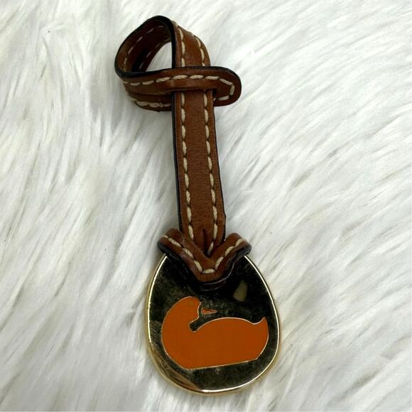 1" DOONEY & BOURKE Orange Duck Brown Bag Charm - Picture 1 of 2